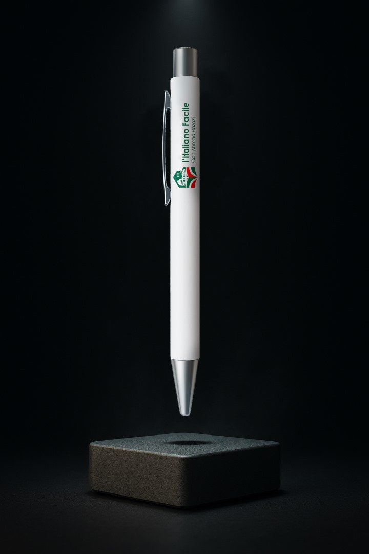 كأس، ودفتر تدوين الملاحظات، وقلم كلها باللون الأبيض  Bicchiere, quaderno e penna di colore bianco